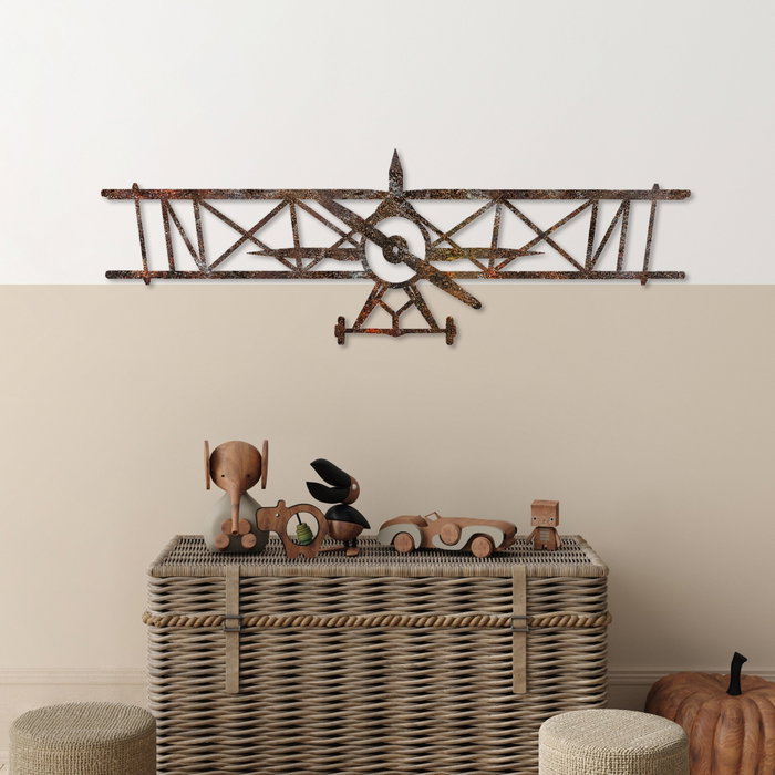 Wallity Rusty Airplane Escultura de pared